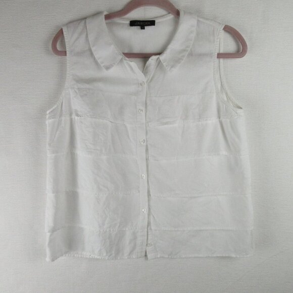 Jaeger Tops - Jaeger Linen Sleeveless Button Down Size 12 (US 10) Tiered